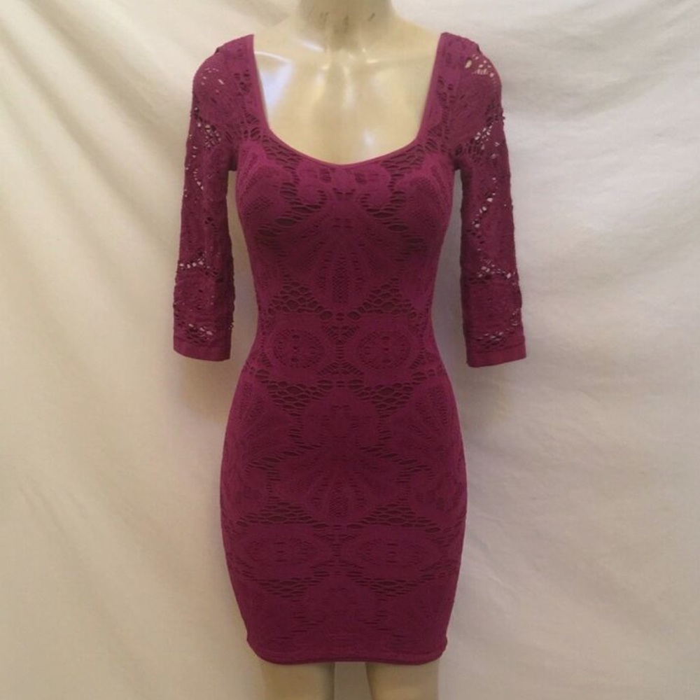 Free People Medallion Crochet Lace Seamless Bodycon Dress - Picture 5 of 6